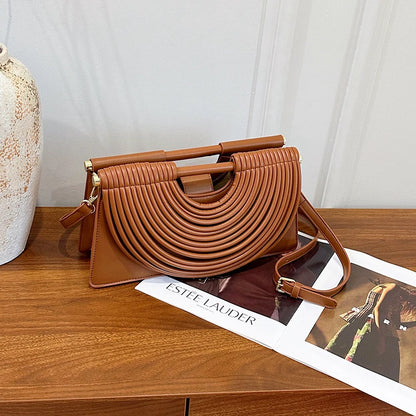 Designer Style Striped Evening Clutch Crossbody Bag