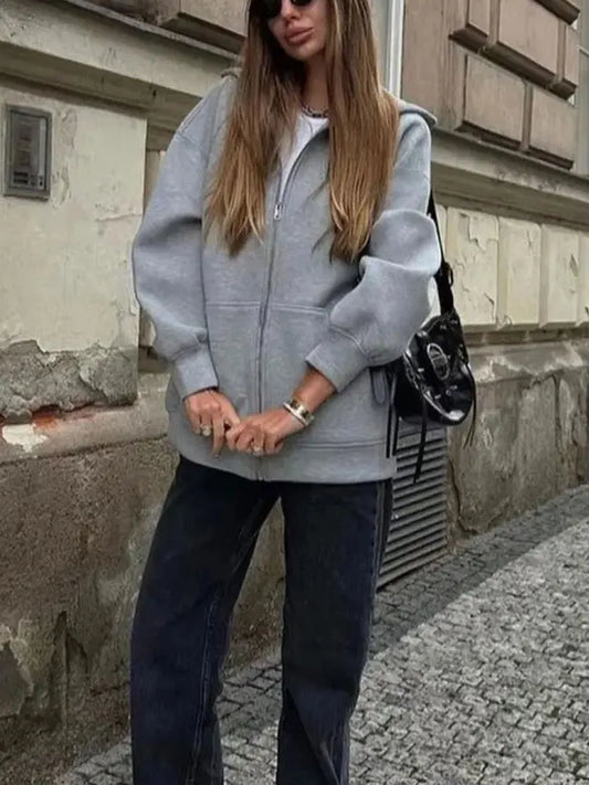 Womens Plus Size Zip Up Winter Jacket Hoodie