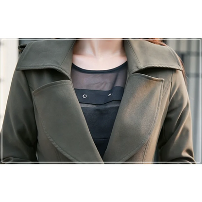 Business Windbreaker Jackets Casual Long Overcoat Y2K Autumn Trench Outwear Women Fashion Office Lady Outerwear Trench