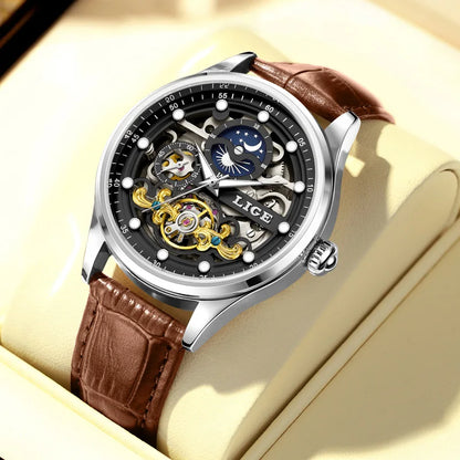 Mens Transparent Mechanical Dial Luxury Analog Watches