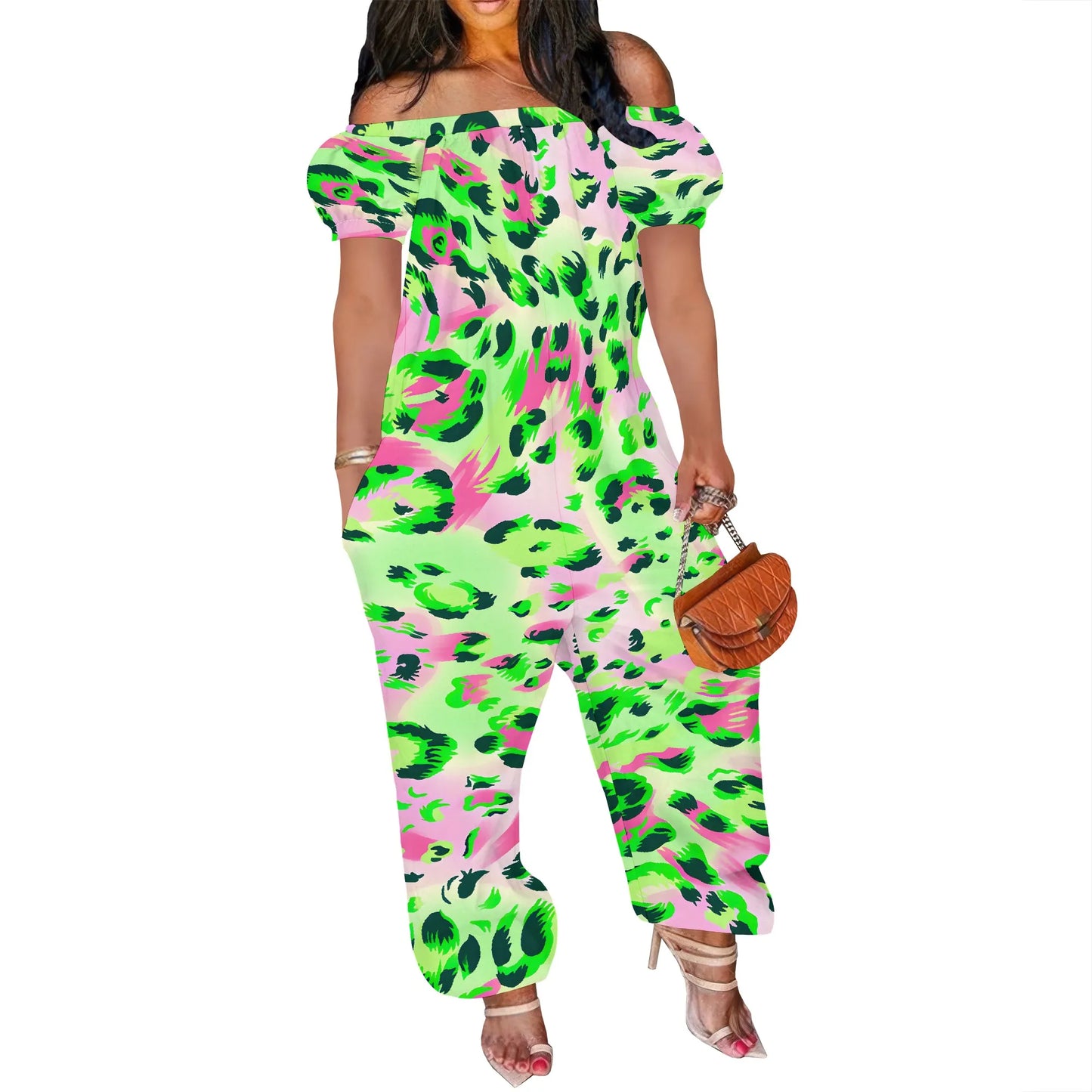 Sporty Summer: Off-Shoulder Short-Sleeve Romper