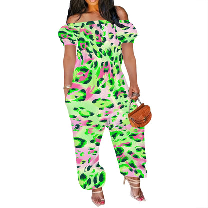 Sporty Summer: Off-Shoulder Short-Sleeve Romper