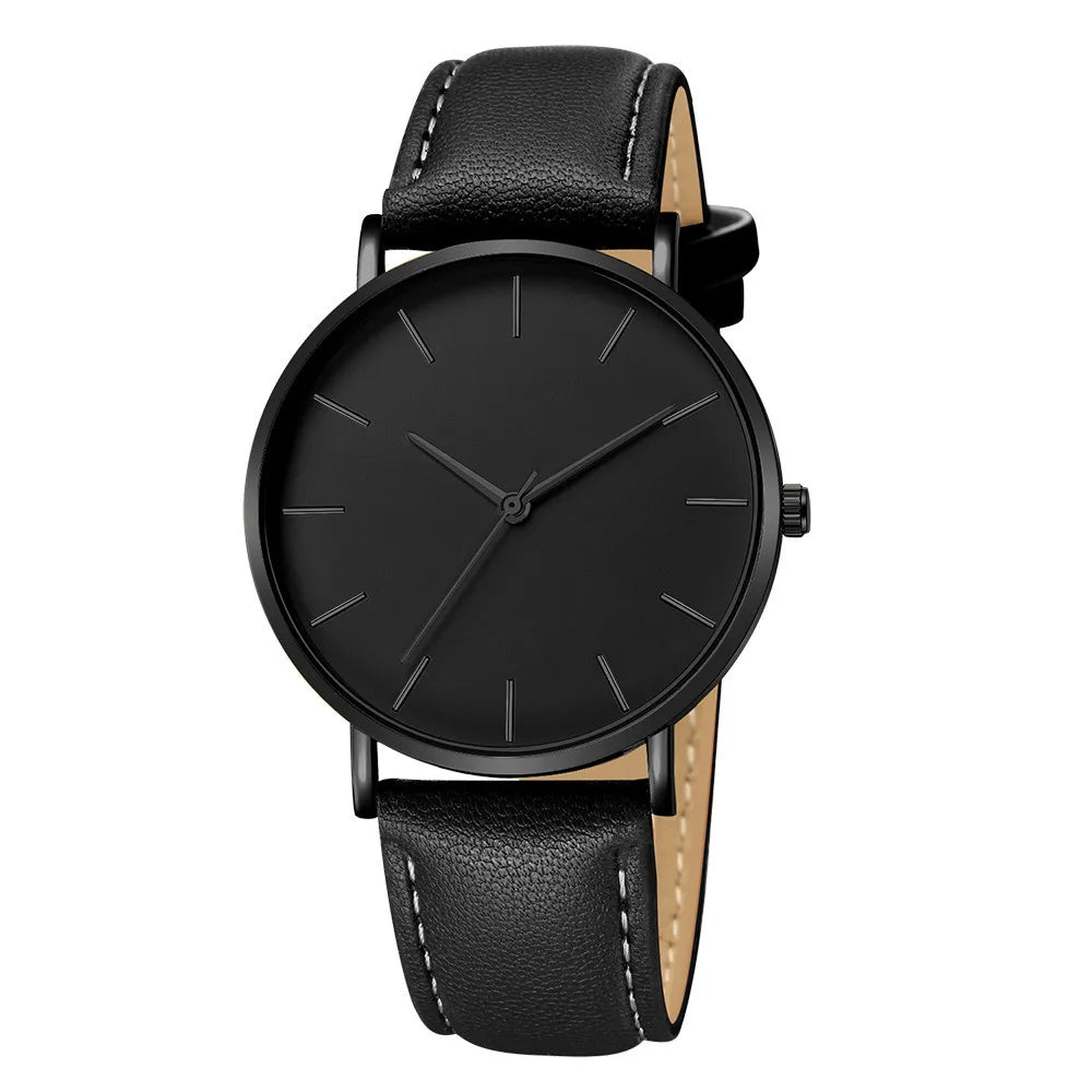 Mens Casual Ultra Thin Black Dial Analog Watches