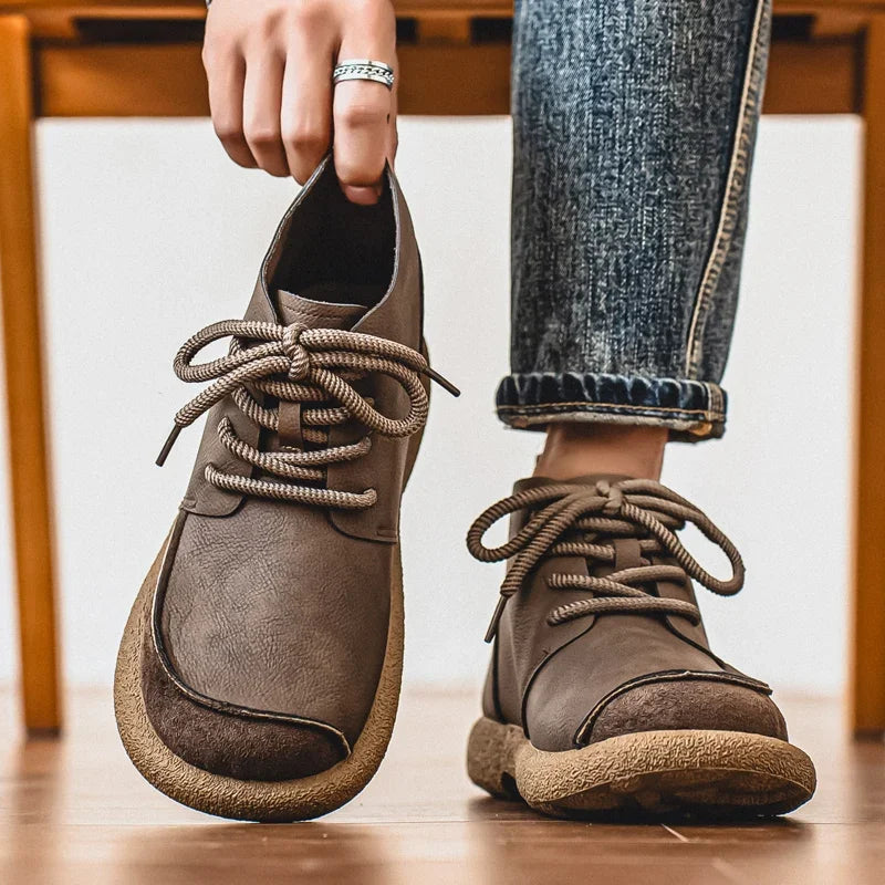 Big Size New Spring British Style Men Casual Leather Boots