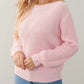 High Quality Pink O-Neck Knitted Sweater