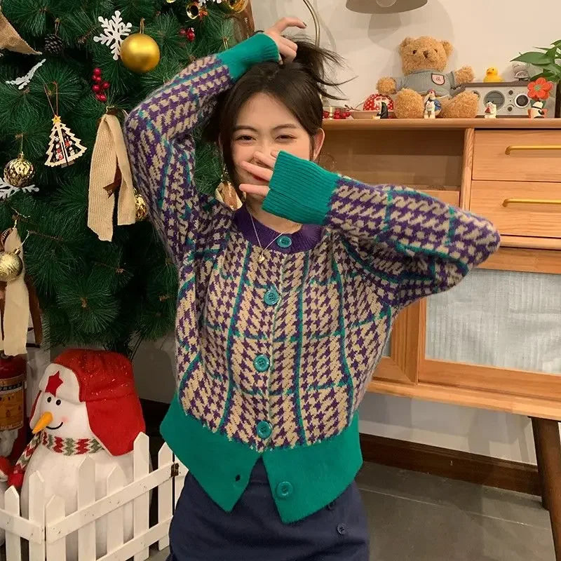 Vintage Side Pockets Batwing Sleeve Womens Knitted Cardigan