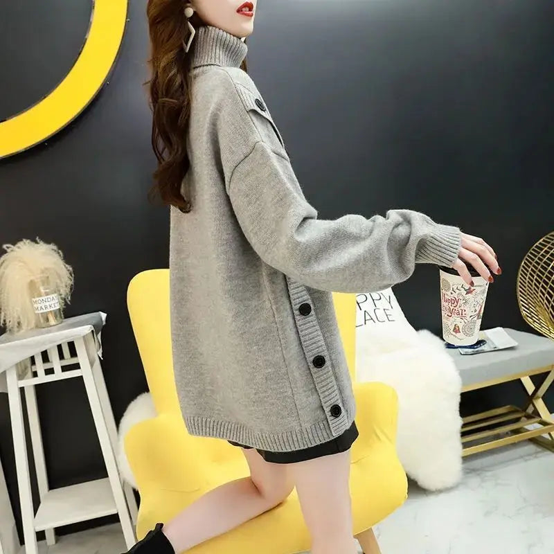 Womens Turtleneck Long Oversized Sweaters