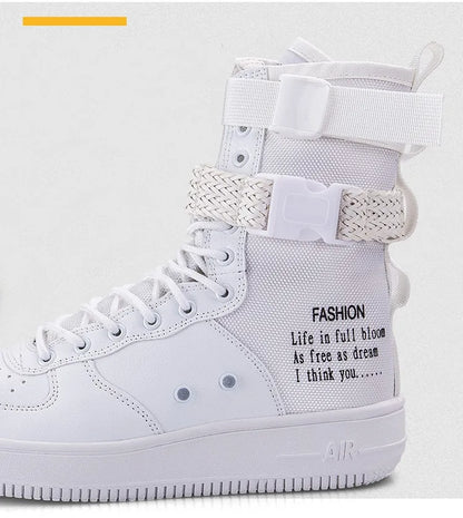 Orange Line Lace Up High Quality Men Leather Boots