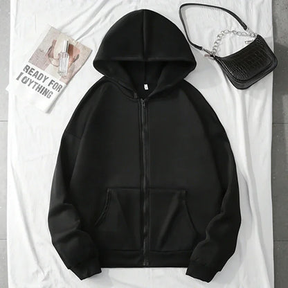 Casual Zipper Closure High Quality Women Hoodies
