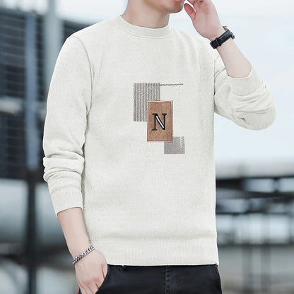 Mens Fleece O Neck Sweater Warm Soft And Thick For Winter Autumn