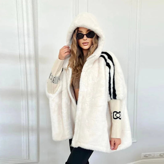 Furry Hooded Wool Winter Coats