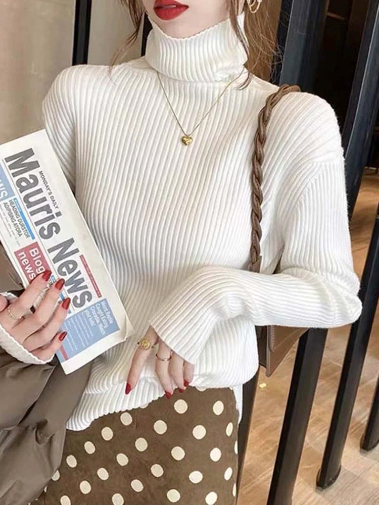 2025 Womens Half Turtleneck Sweater Solid Color Loose Long Sleeve Zipper Top Sporty Casual Autumn Sweatshirt