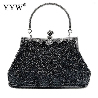 Queen Style Antique Crystal Beaded Evening Handbag