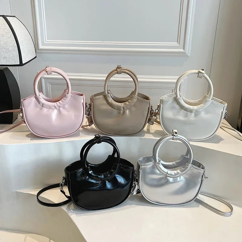 New Fashion Womens Round Ring Handle Handbags