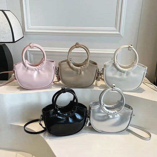 New Fashion Womens Round Ring Handle Handbags