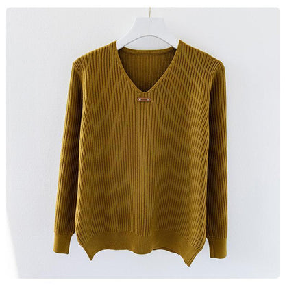 New V-Neck Basic Style Autumn Winter Sweater For Women