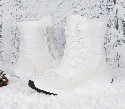 Cozy White Plush Snow Boots for Women | 2025 Winter Non-Slip Platform Boots
