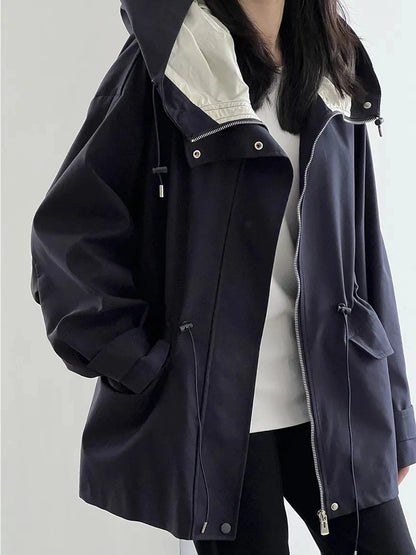 Chic Solid Khaki Women Coats