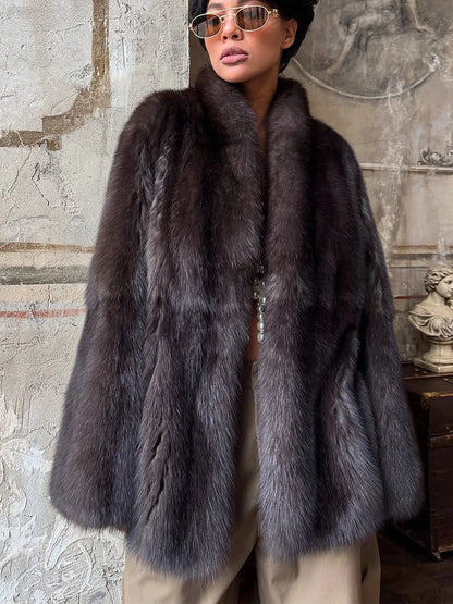 Elegant Thick Fur Women Coats