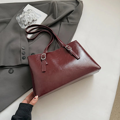 2025 Luxury PU Leather Tote Bag High Quality Large Shoulder Handbag For Women