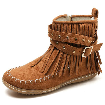 Bohemian Retro Style Women Tassels Ankle Boots