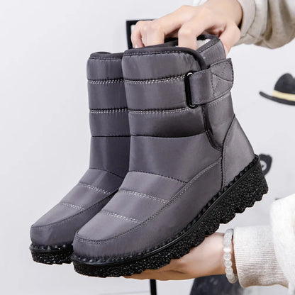 Plus Size Womens Boots Autumn Winter Ankle Flat Shoes Lace Up Retro Warm Booties Non Slip Mujer Botas