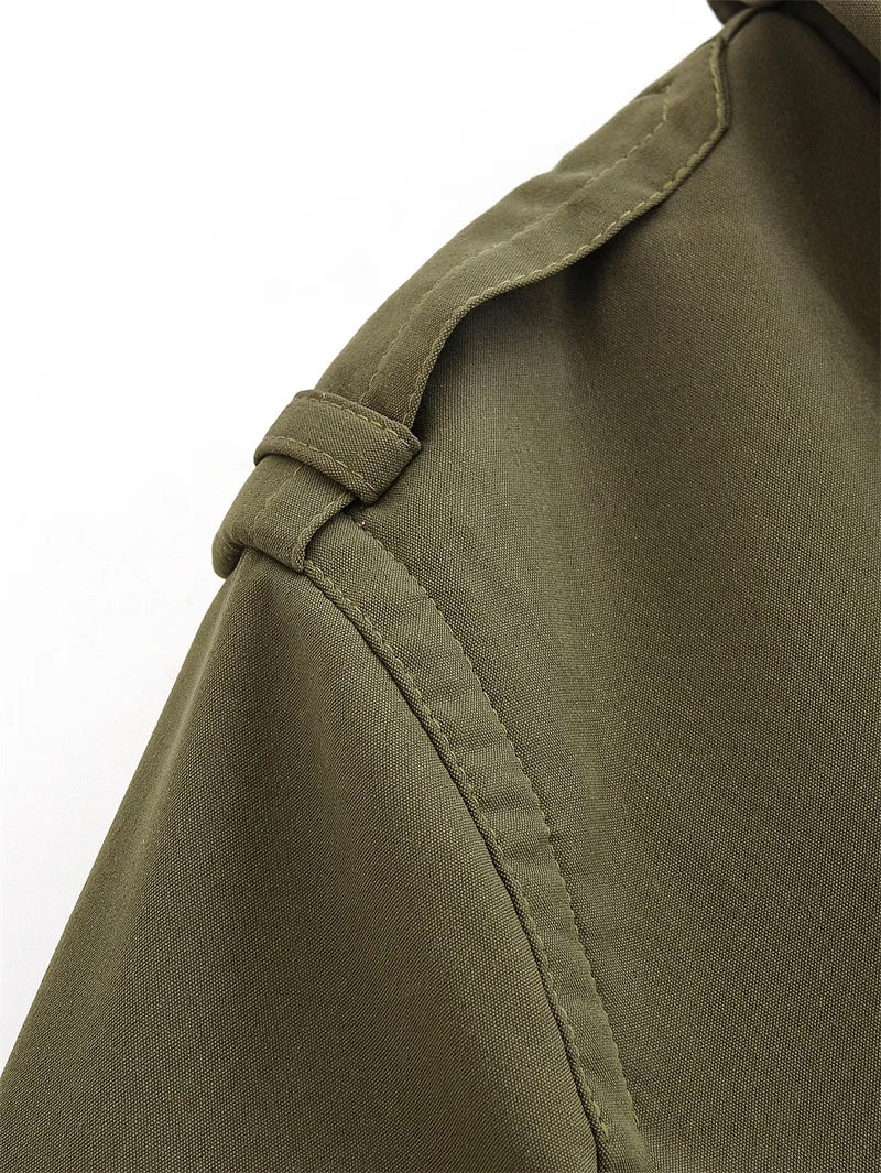 Long Belted Women Trench Coat