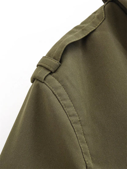 Long Belted Women Trench Coat