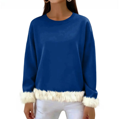 Women O Neck Casual Solid Color Sweaters