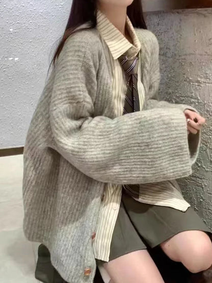 New Winter Style Casual Fall Shoulder Thick Women Men Cardigan Sweater