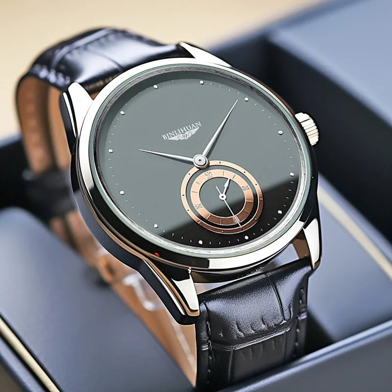 Mens Casual Classic Numeral Gold Analog Watches