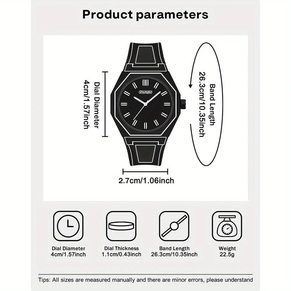 Minimalist Silicone Strap Quartz Watches Casual Sporty Style