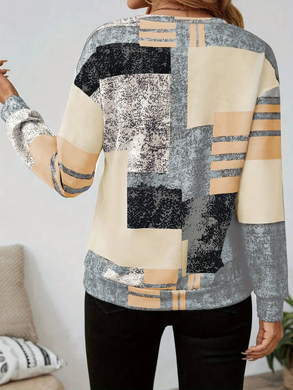 Women Rustic Geometric Design Sweaters