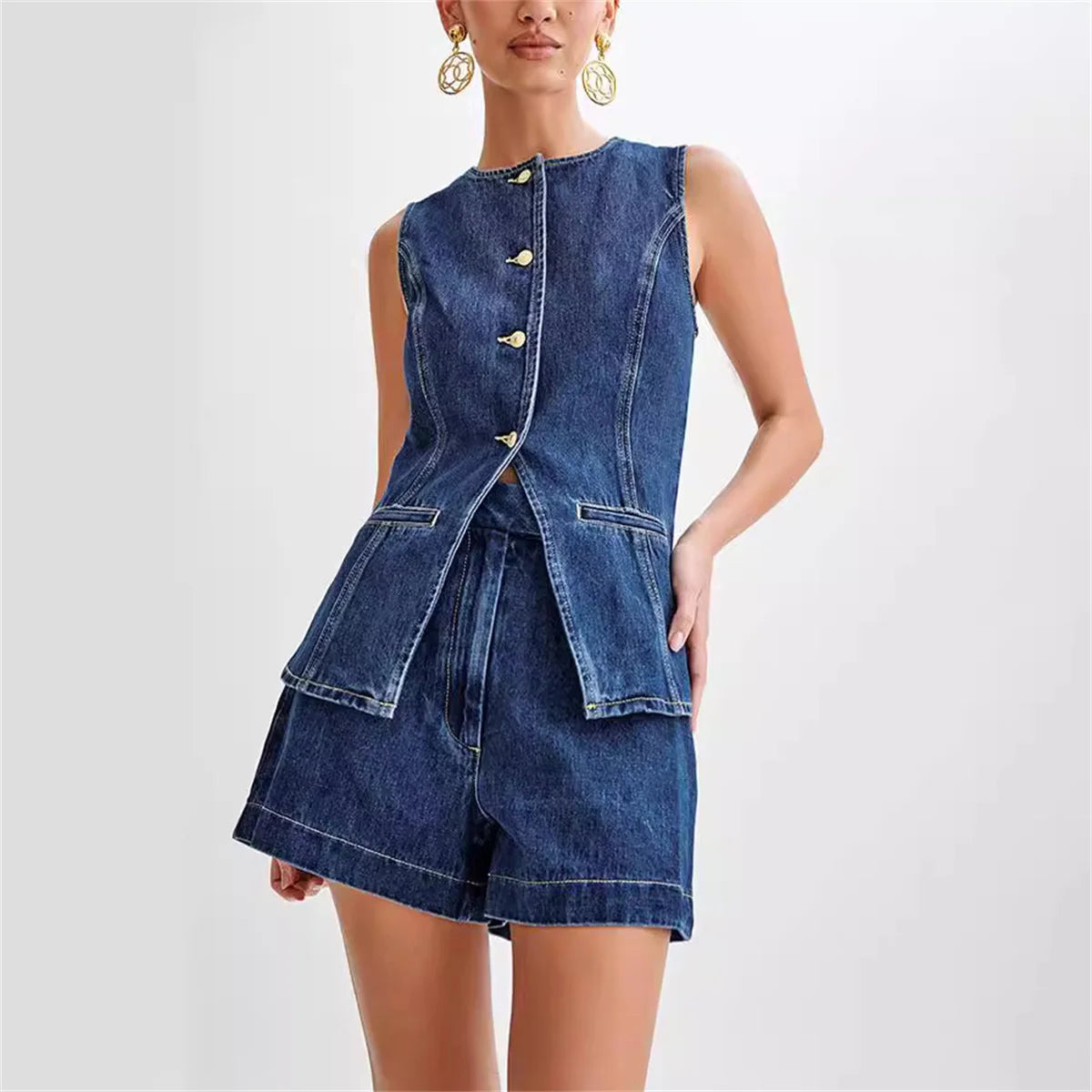 Summer Off Shoulder Cropped Denim Top For Women