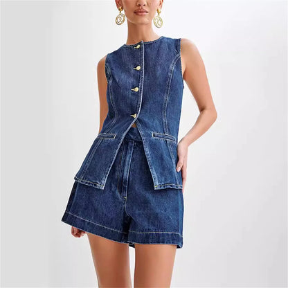 Summer Off Shoulder Cropped Denim Top For Women