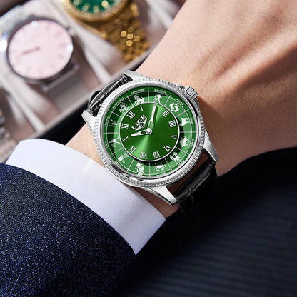 30m Water Resistance Genuine Leather Mens Luxury Quartz Watches