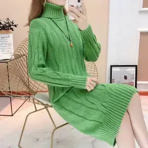 Women Turtleneck Thick Knitted Sweaters