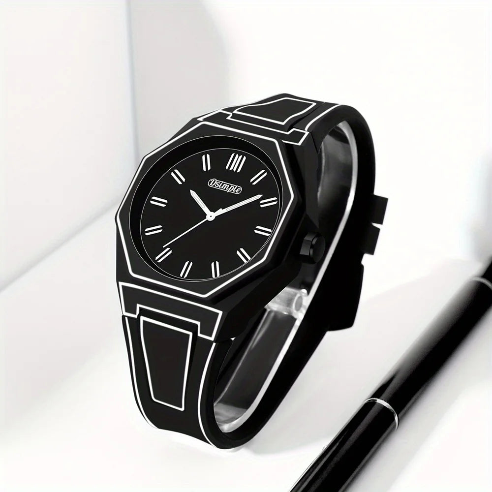 Minimalist Silicone Strap Quartz Watches Casual Sporty Style