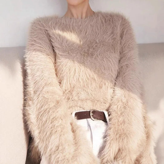 2025 Womens Thick Knitted Sweater Loose Fit Idle Style Pullover Half Polo Turtleneck Versatile Winter Top