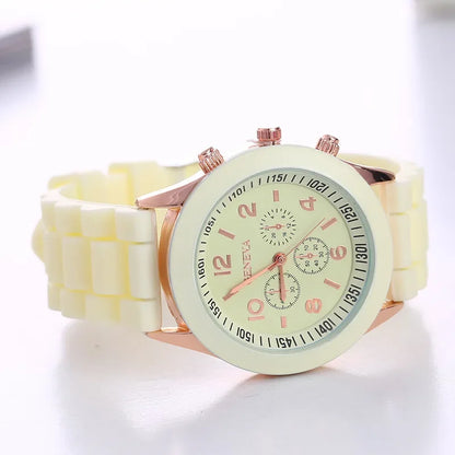 Crocodile Style Quartz Watches Unisex Casual Silicone Bands