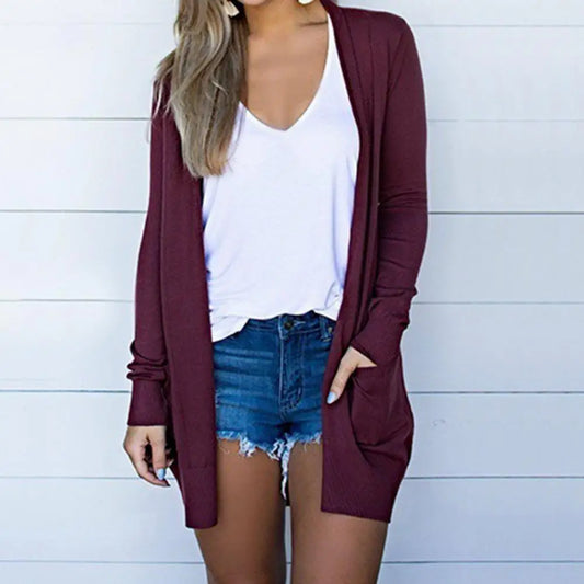 Casual Long Pocket Cardigan Sweater