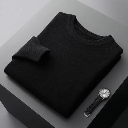 New Soft Mens Round Neck Thickened Wool Sweaters