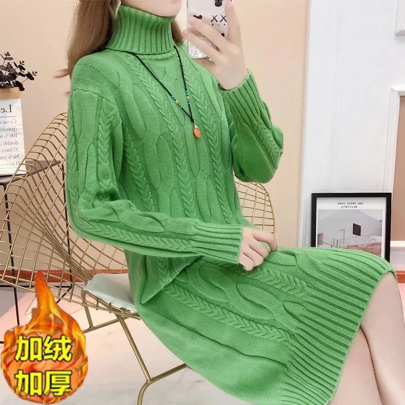 Women Turtleneck Thick Knitted Sweaters