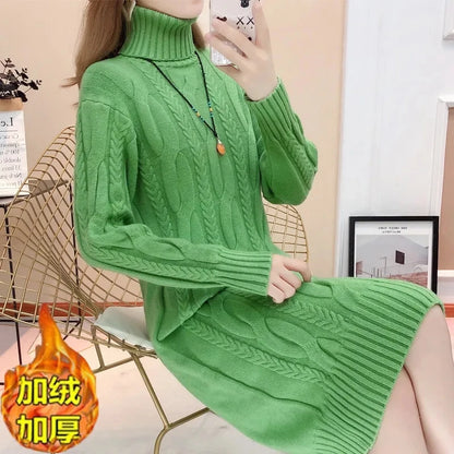 Women Turtleneck Thick Knitted Sweaters