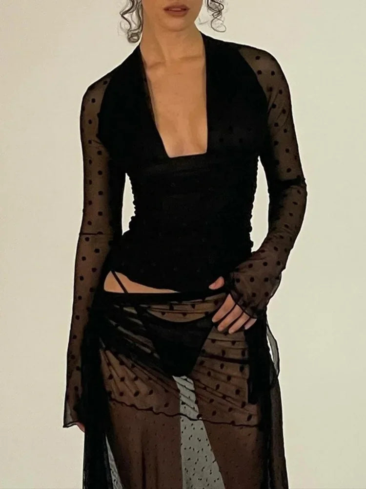 Womens Backless Strappy V Neck Shirts