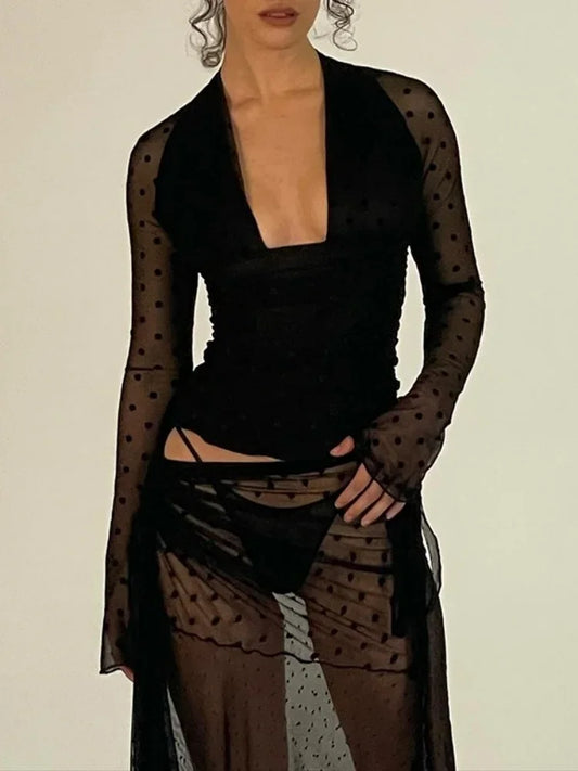 Womens Backless Strappy V Neck Shirts