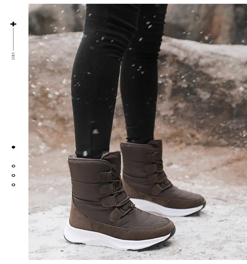Cozy White Plush Snow Boots for Women | 2025 Winter Non-Slip Platform Boots