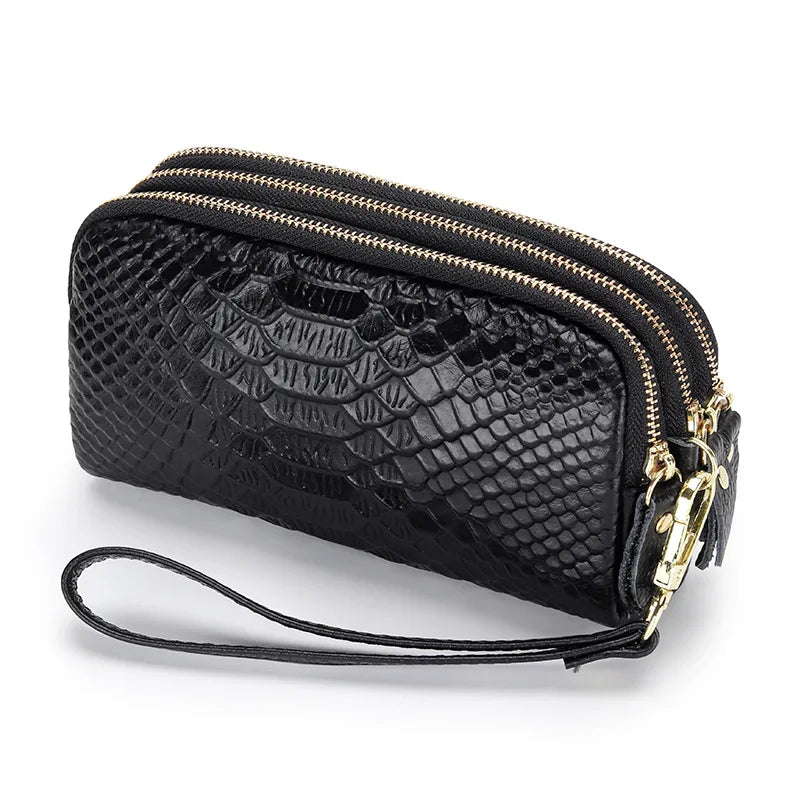 Womens Genuine Leather Alligator Long Wallets
