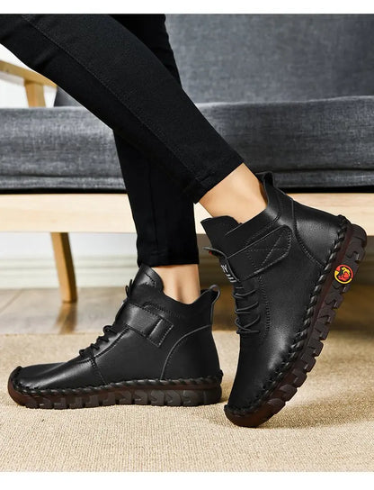 Modern Style Long Cross Lace Up Warm Winter Boots For Women