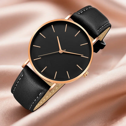 Mens Casual Ultra Thin Black Dial Analog Watches